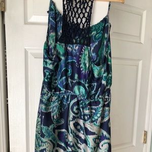 Silk adjustable strap lace back dress